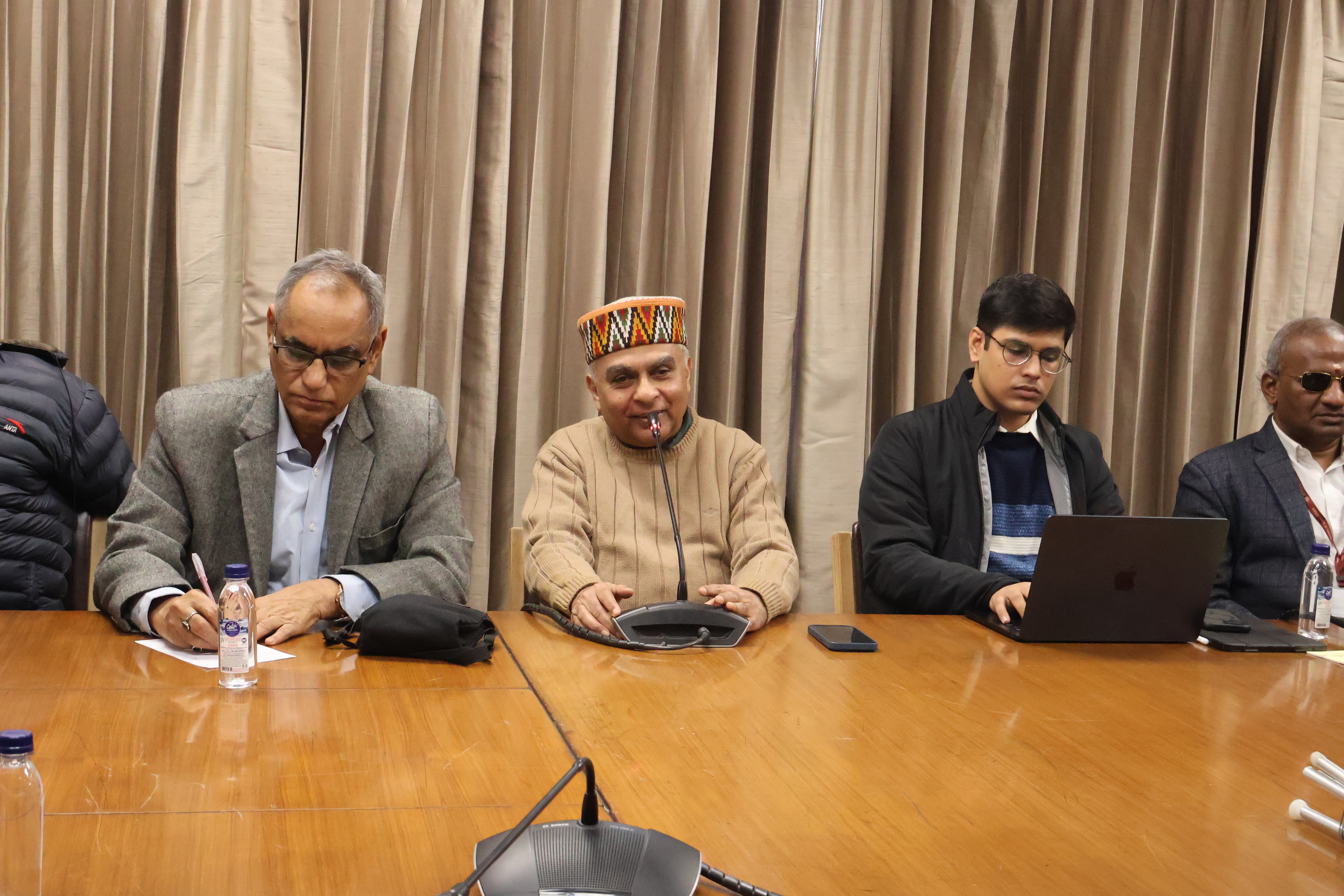 George Abraham attending a roundtable conference at India International Centre, New Delhi.