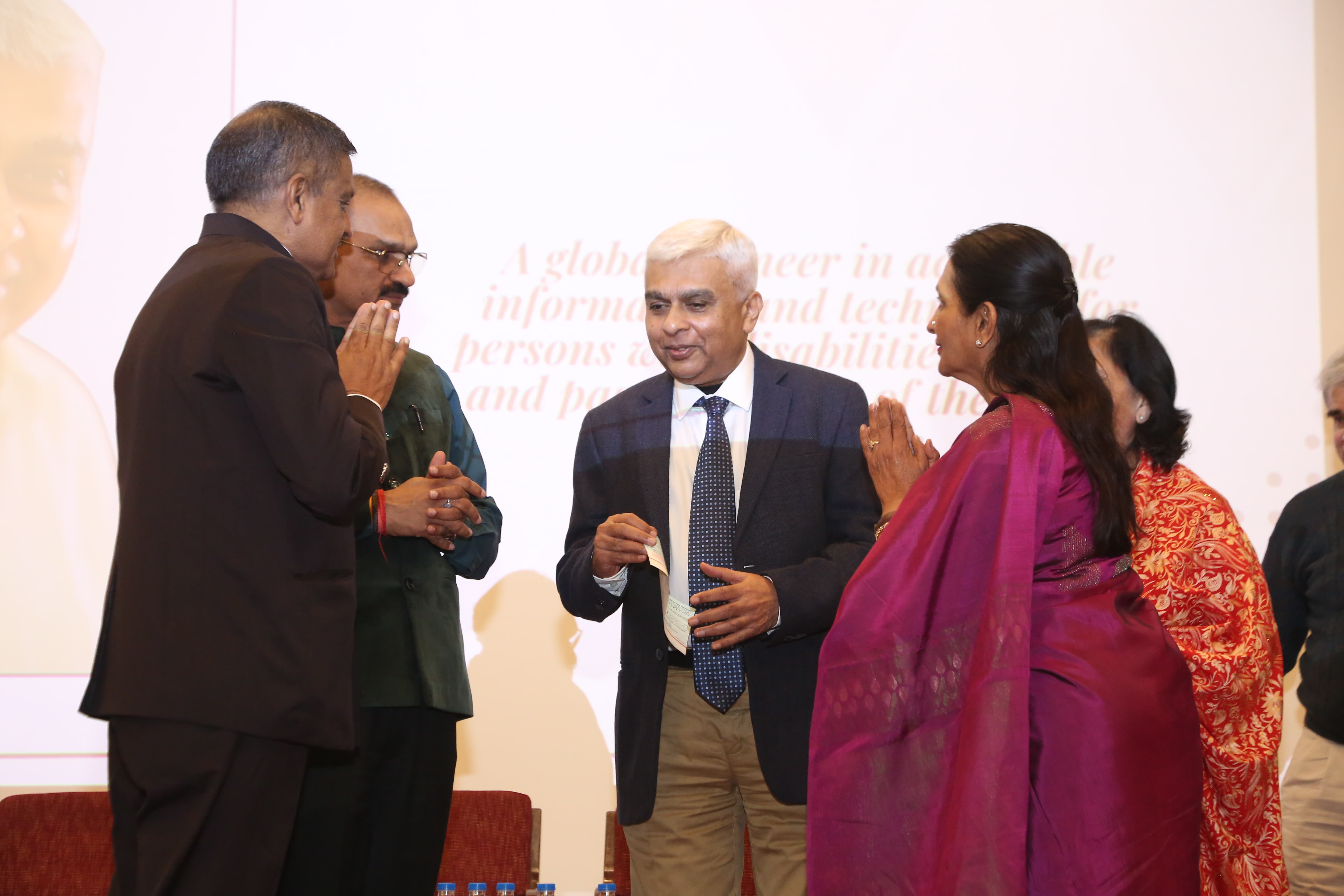 George Abraham receiving Dr. M. C. Nahata Memorial Samman Award for his work in the disability sector.
