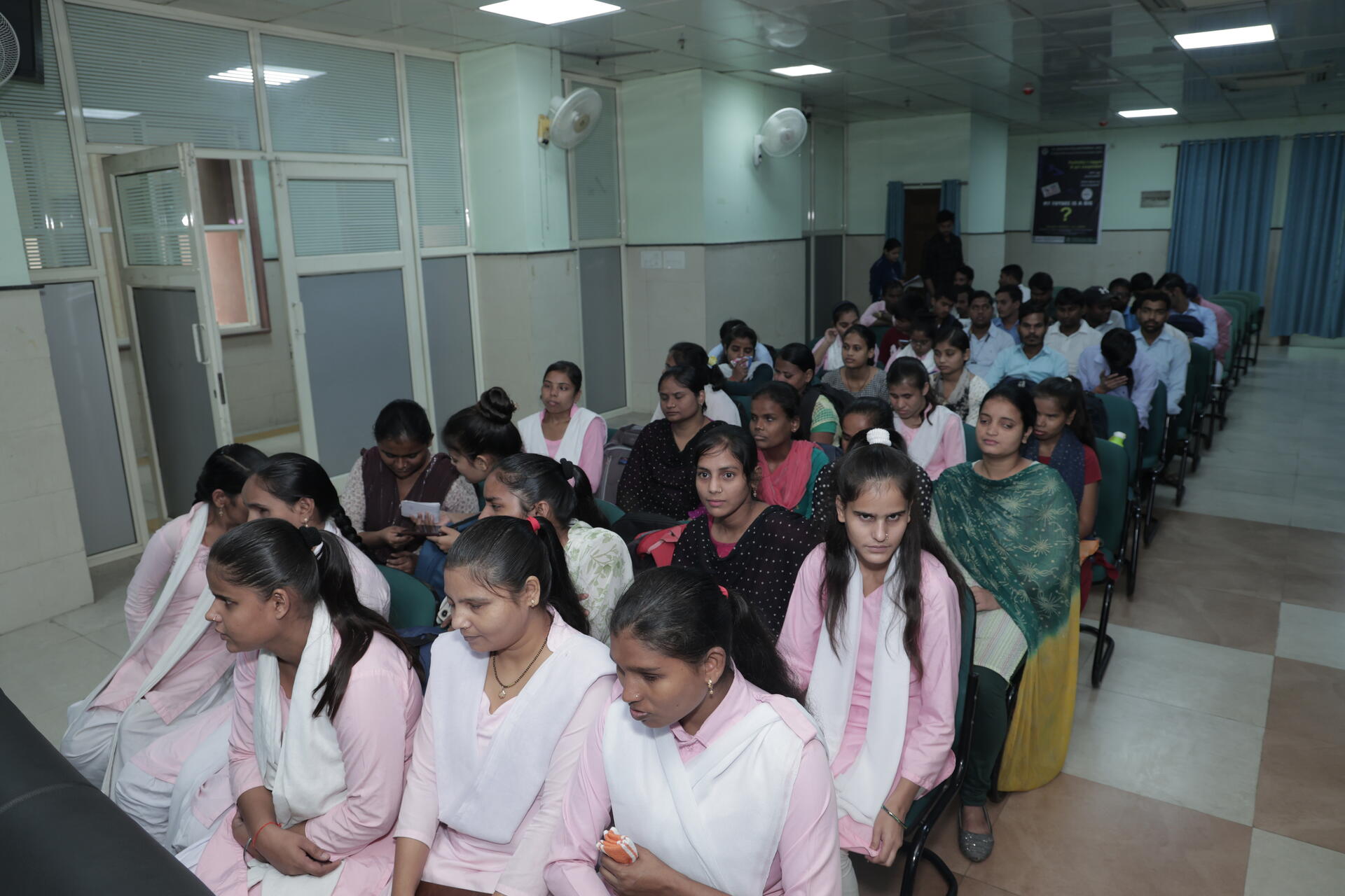 A sensitization session conducted at Shakuntala Mishra University, Lucknow, with students.